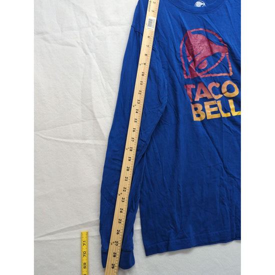 Taco Bell Logo Blue Long Sleeve T-Shirt Mens Size L Ripple Junction 100% Cotton Casual Crewneck