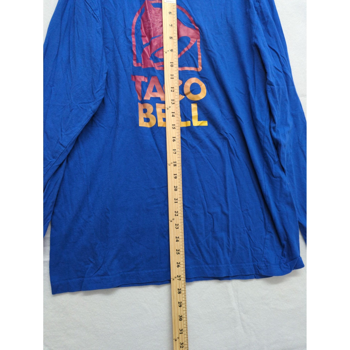 Taco Bell Logo Blue Long Sleeve T-Shirt Mens Size L Ripple Junction 100% Cotton Casual Crewneck