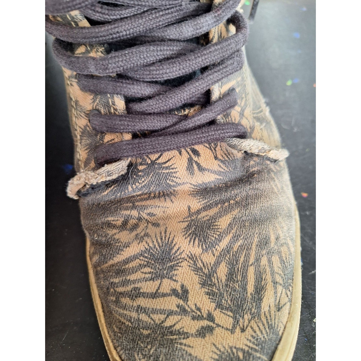 Vans OTW Collection Mens High-Top Palm Print Sneakers Size 11 Beige/Black Canvas