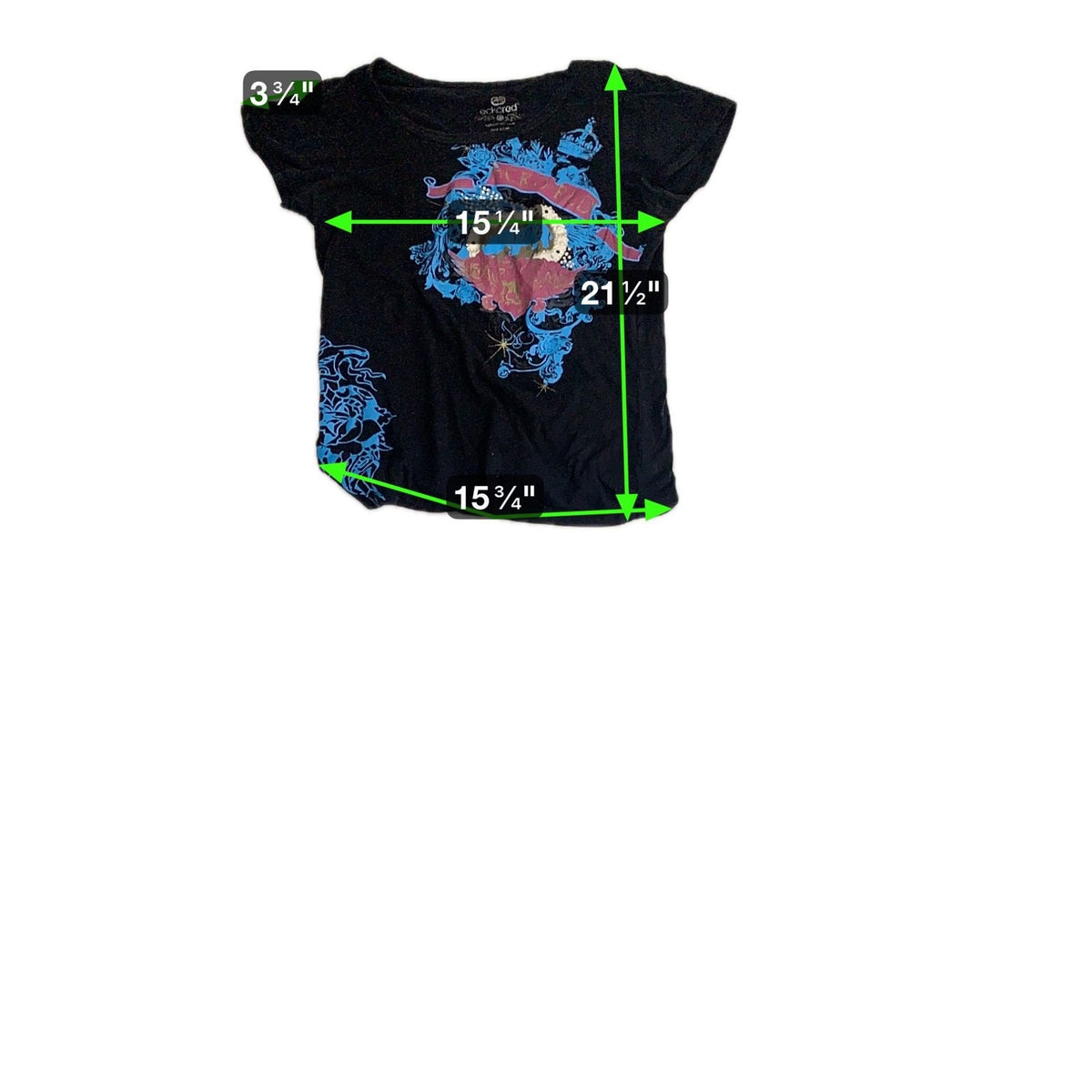 Ecko Red Womens Graphic Tee XL Black Cotton