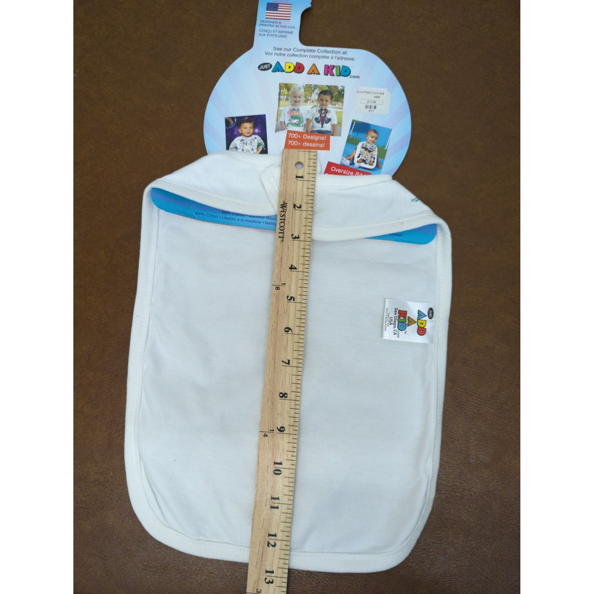 Just Add A Kid Alcatraz Most Wanted Oversized Baby Bib 100% Cotton Fun Design