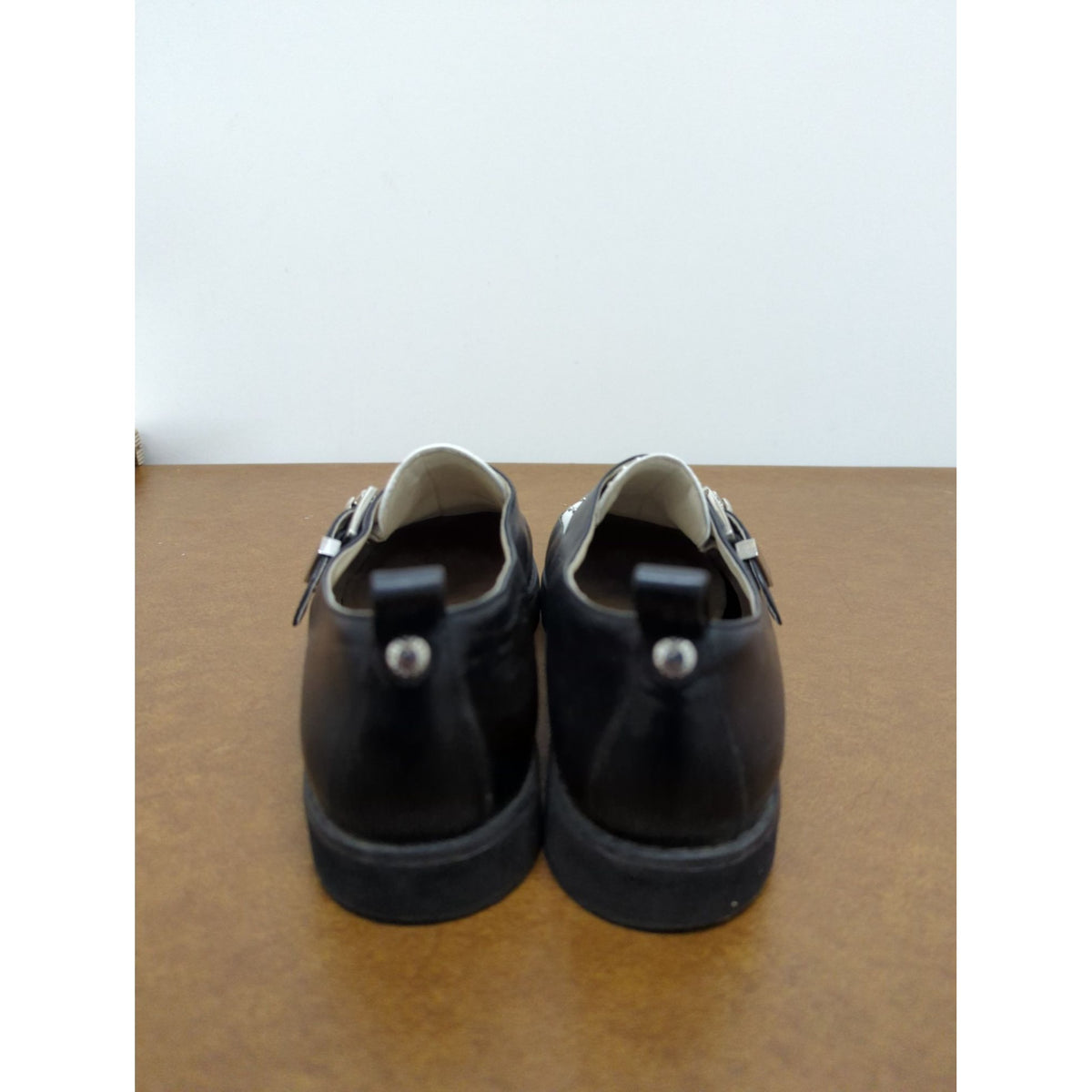 Michael Kors Womens Black & White Studded Loafers With Buckle Accent - Size 8M