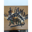 Feathered Festival Costume Headpiece With Sequins & Adjustable Ties