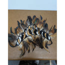 Feathered Festival Costume Headpiece With Sequins & Adjustable Ties