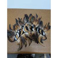 Feathered Festival Costume Headpiece With Sequins & Adjustable Ties