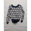 Maeve Womens Navy & White Floral Sweater Size XS
