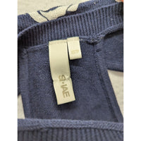 Maeve Womens Navy & White Floral Sweater Size XS