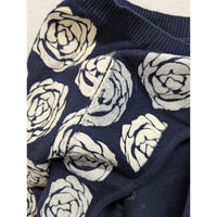 Maeve Womens Navy & White Floral Sweater Size XS