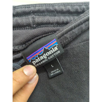 Patagonia Organic Cotton Black Jogger Pants L Elastic Waistband Drawstring