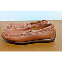 Ecco Mens Brown Leather Moccasin Loafers Size 43 With Latex Sole
