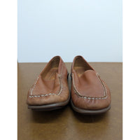 Ecco Mens Brown Leather Moccasin Loafers Size 43 With Latex Sole