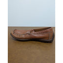 Ecco Mens Brown Leather Moccasin Loafers Size 43 With Latex Sole