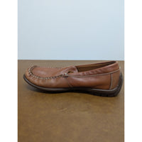 Ecco Mens Brown Leather Moccasin Loafers Size 43 With Latex Sole
