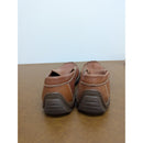 Ecco Mens Brown Leather Moccasin Loafers Size 43 With Latex Sole