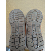 Ecco Mens Brown Leather Moccasin Loafers Size 43 With Latex Sole