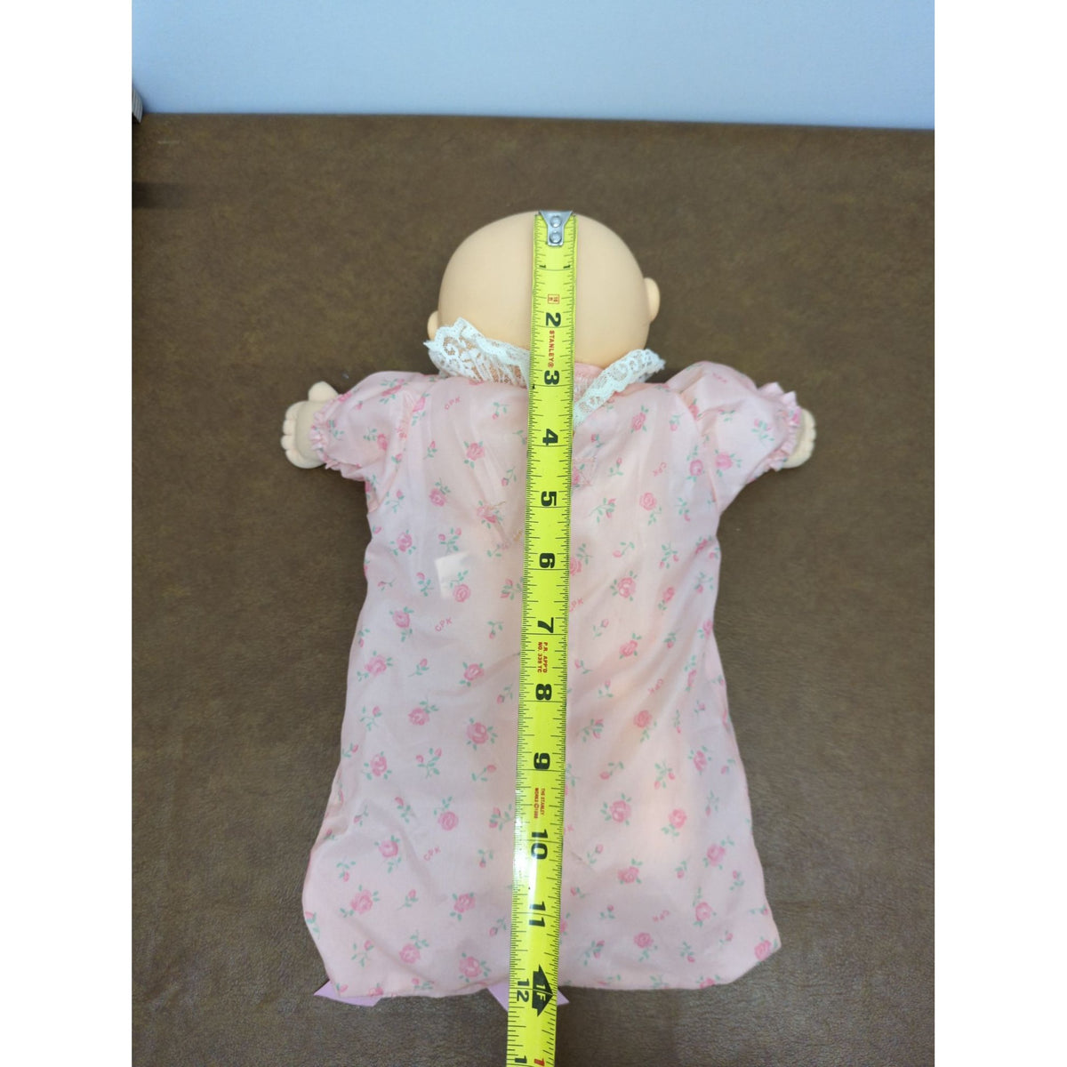 Cabbage Patch Kids Doll 9" Pink Floral Dress With Lace Collar & Bow