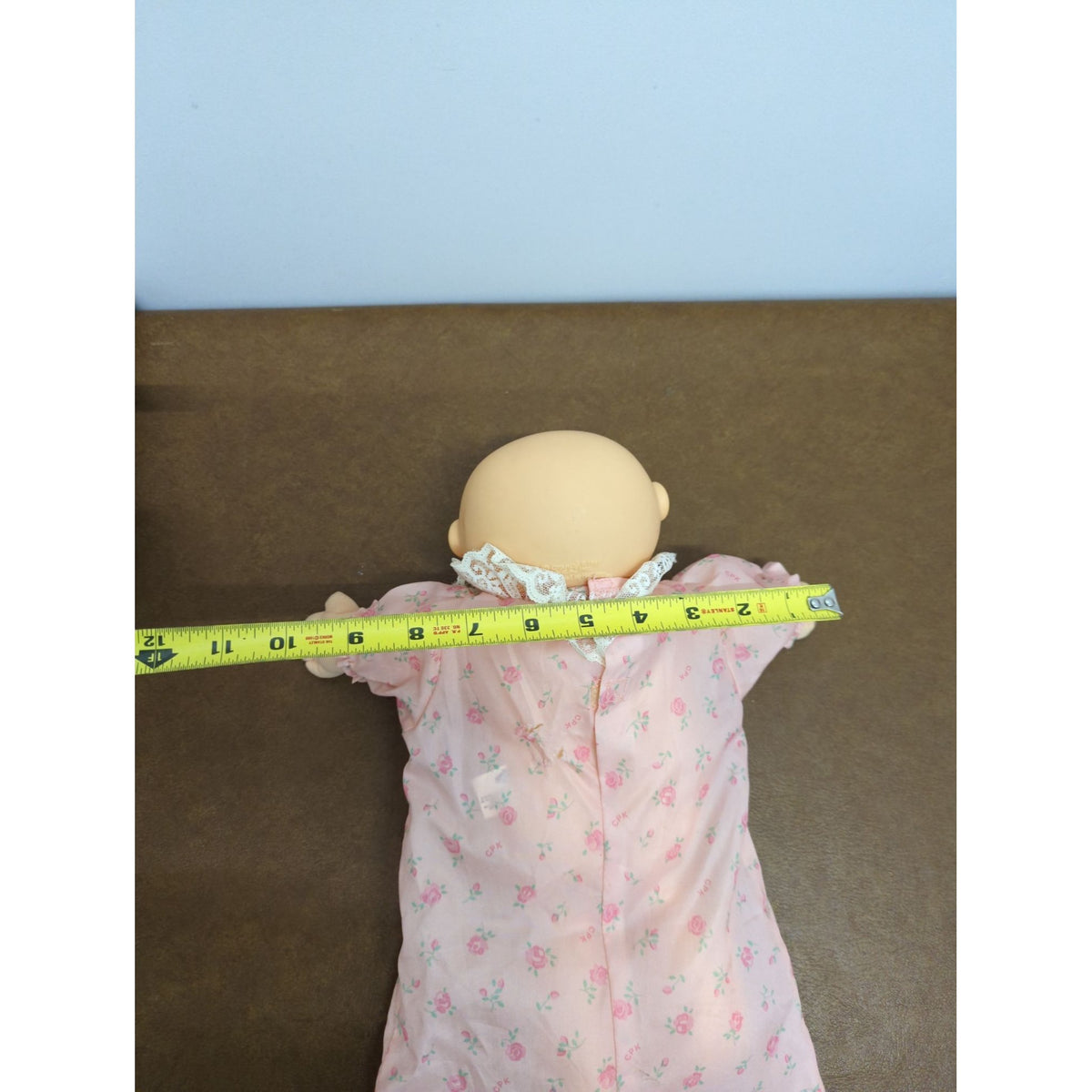Cabbage Patch Kids Doll 9" Pink Floral Dress With Lace Collar & Bow