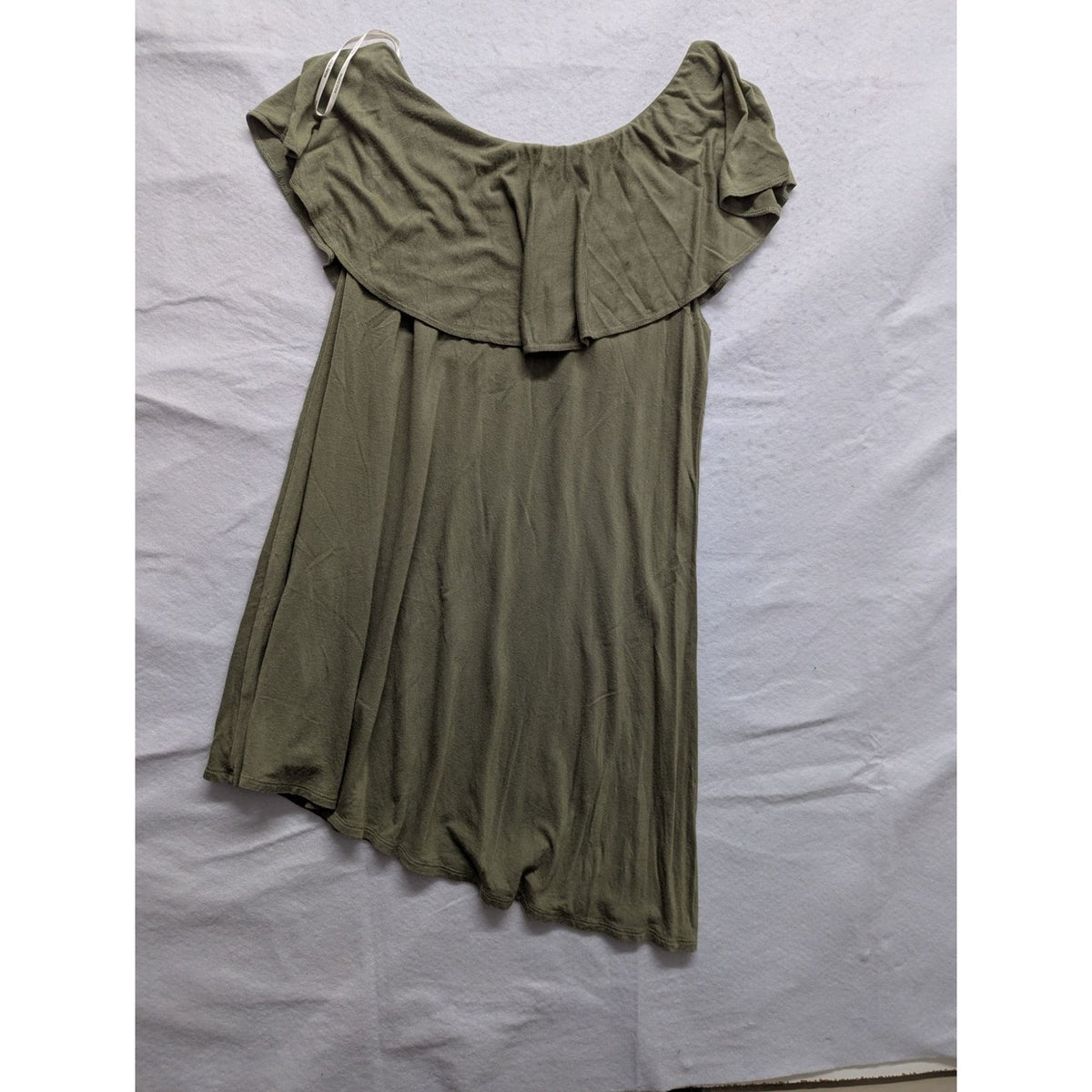 Rolla Coster Olive Green Off-Shoulder Ruffle Dress L
