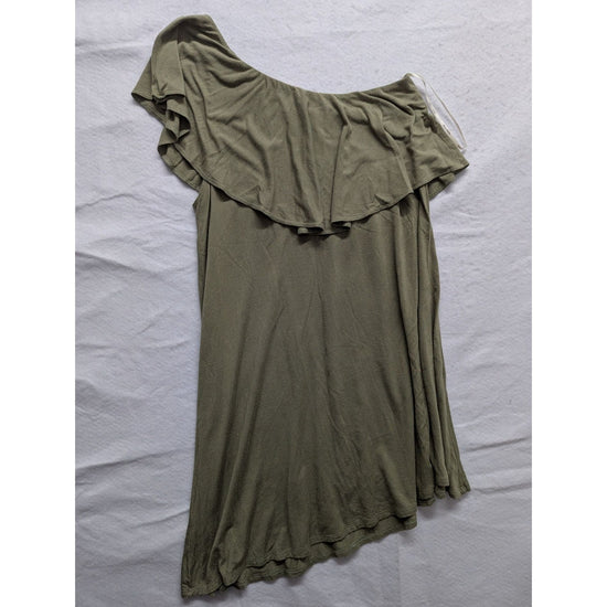 Rolla Coster Olive Green Off-Shoulder Ruffle Dress L