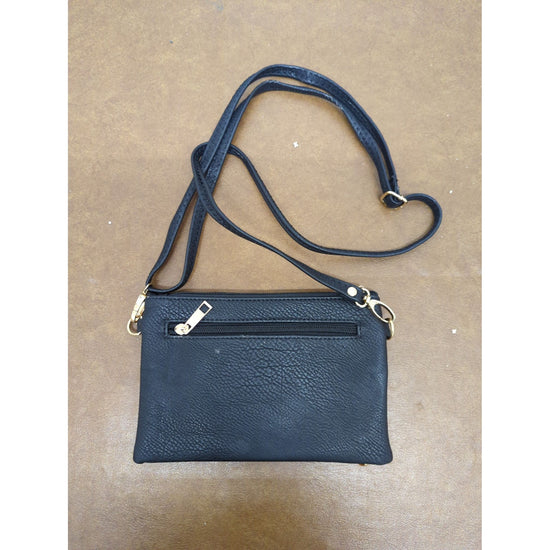 Michael Kors Black Pebbled Leather Crossbody Bag With Gold-Tone Accents & Adjustable Strap 8"x6" Zipper Closure