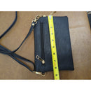Michael Kors Black Pebbled Leather Crossbody Bag With Gold-Tone Accents & Adjustable Strap 8"x6" Zipper Closure