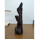 Hand-Carved Wooden Eagle Figurine With Detailed Feathers And Outstretched Wings 11" Tall Rustic Decor Piece