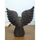 Hand-Carved Wooden Eagle Figurine With Detailed Feathers And Outstretched Wings 11" Tall Rustic Decor Piece