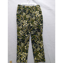 Current Air Black Floral Pants Womens S Daisy Print Tapered Leg 32" Length