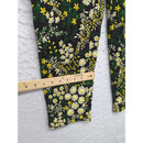Current Air Black Floral Pants Womens S Daisy Print Tapered Leg 32" Length