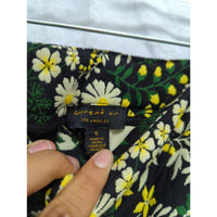 Current Air Black Floral Pants Womens S Daisy Print Tapered Leg 32" Length