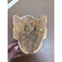 Hand-Carved Wooden Jaguar Mask With Painted Polka Dot Design - 9" Height - Wall Hanging Decorative Art Piece