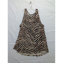 Maurices Womens Zebra Print Sleeveless Tunic Top Size 3X Brown & White Lightweight & Flowy