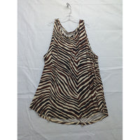 Maurices Womens Zebra Print Sleeveless Tunic Top Size 3X Brown & White Lightweight & Flowy