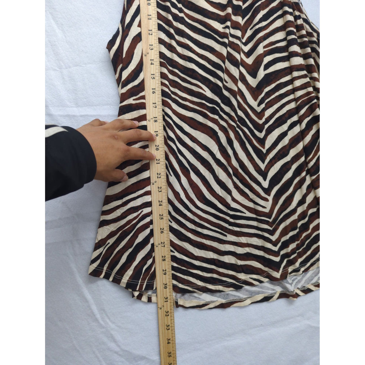 Maurices Womens Zebra Print Sleeveless Tunic Top Size 3X Brown & White Lightweight & Flowy