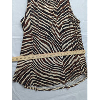 Maurices Womens Zebra Print Sleeveless Tunic Top Size 3X Brown & White Lightweight & Flowy