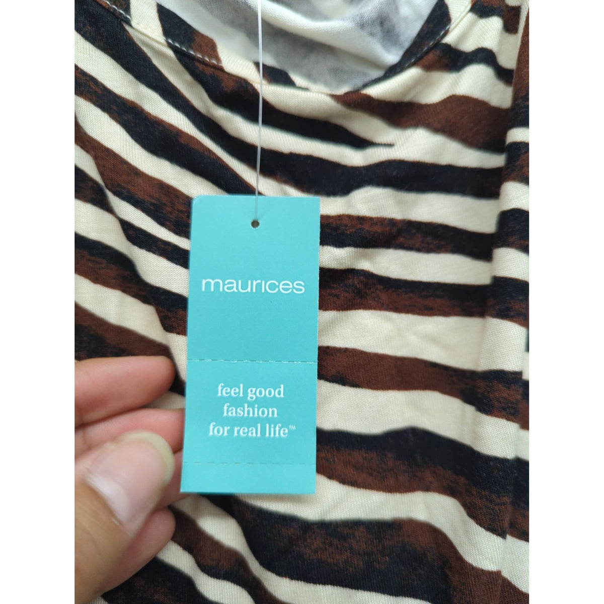Maurices Womens Zebra Print Sleeveless Tunic Top Size 3X Brown & White Lightweight & Flowy