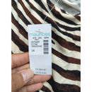 Maurices Womens Zebra Print Sleeveless Tunic Top Size 3X Brown & White Lightweight & Flowy