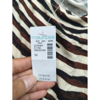 Maurices Womens Zebra Print Sleeveless Tunic Top Size 3X Brown & White Lightweight & Flowy