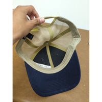 Ash Grove Navy & Tan Trucker Hat With Mesh Back Adjustable Snapback Logo Cap
