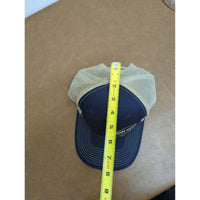 Ash Grove Navy & Tan Trucker Hat With Mesh Back Adjustable Snapback Logo Cap