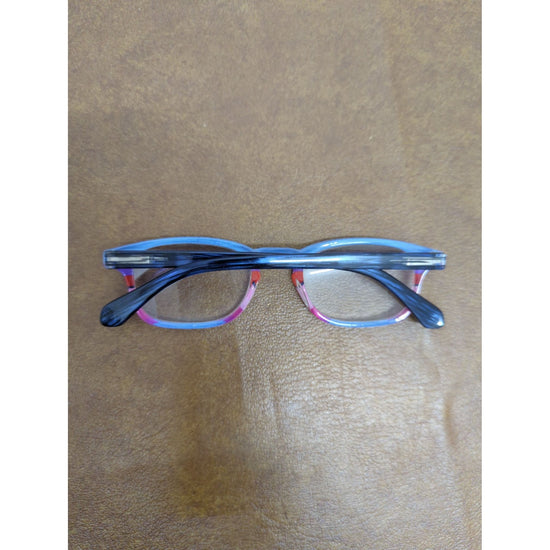 Blue Planet Eyewear Rectangle Glasses With Case - Blue & Pink Frames