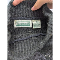 Shenanigans Womens Moth Sweater M Gray 100% Acrylic Made In Korea