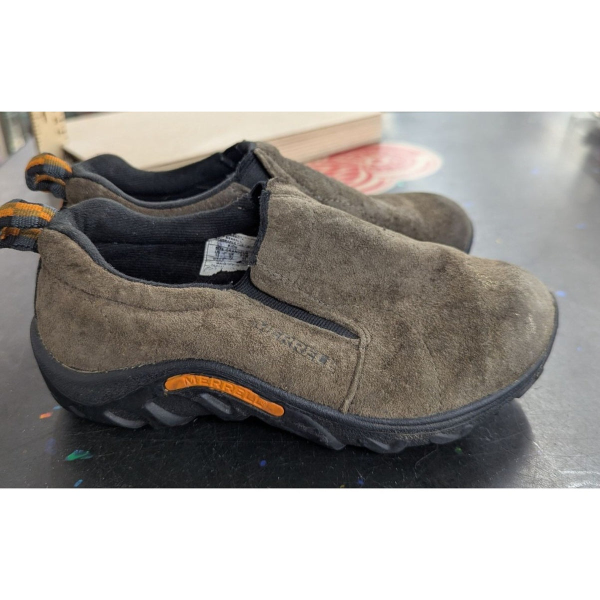 Merrell Jungle Moc Suede Slip On Hiking Shoes In Gunsmoke Gray