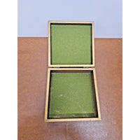 Vintage Hand-Painted Wooden Trinket Box With Scenic Tree Design & Hinged Lid