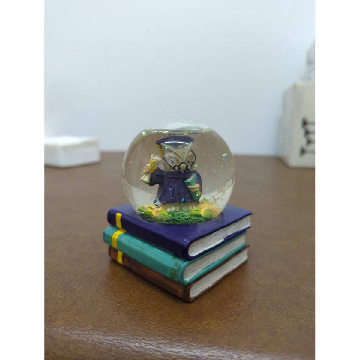 Graduation Owl Snow Globe On Books Musical Gift 2.5 Inches By San Francisco Music Box Company