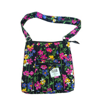 Vera Bradley Hipster Crossbody Bag In Wildflower Garden Print Quilted Fabric Adjustable Strap Multiple Zipper Pockets 11" x 11"