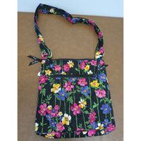 Vera Bradley Hipster Crossbody Bag In Wildflower Garden Print Quilted Fabric Adjustable Strap Multiple Zipper Pockets 11" x 11"