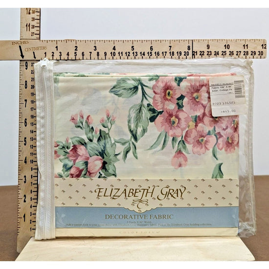 Elizabeth Gray Decorative Fabric 108" X 90" Misty Blue Multi Floral Cotton Blend