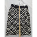 White House Black Market Plaid Pencil Skirt Size 8 Black & White Tweed Back Zip 24" Length
