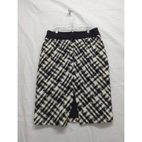 White House Black Market Plaid Pencil Skirt Size 8 Black & White Tweed Back Zip 24" Length